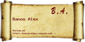 Banos Alex névjegykártya